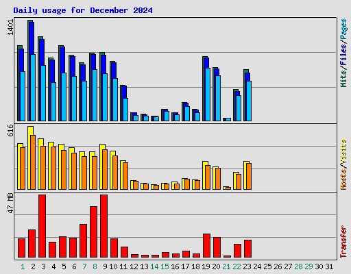 Daily usage for December 2024