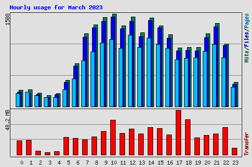 Hourly usage for March 2023