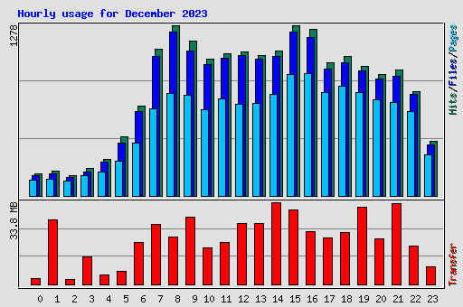 Hourly usage for December 2023