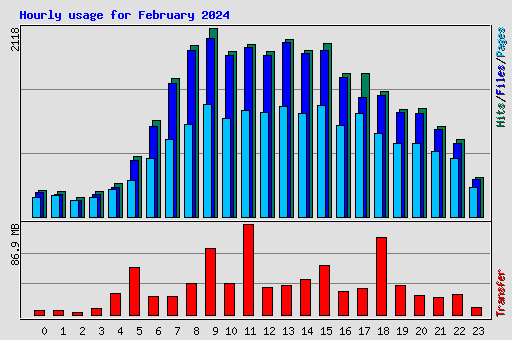 Hourly usage for February 2024