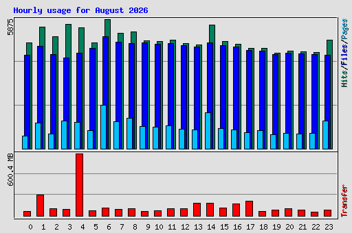 Hourly usage for August 2026